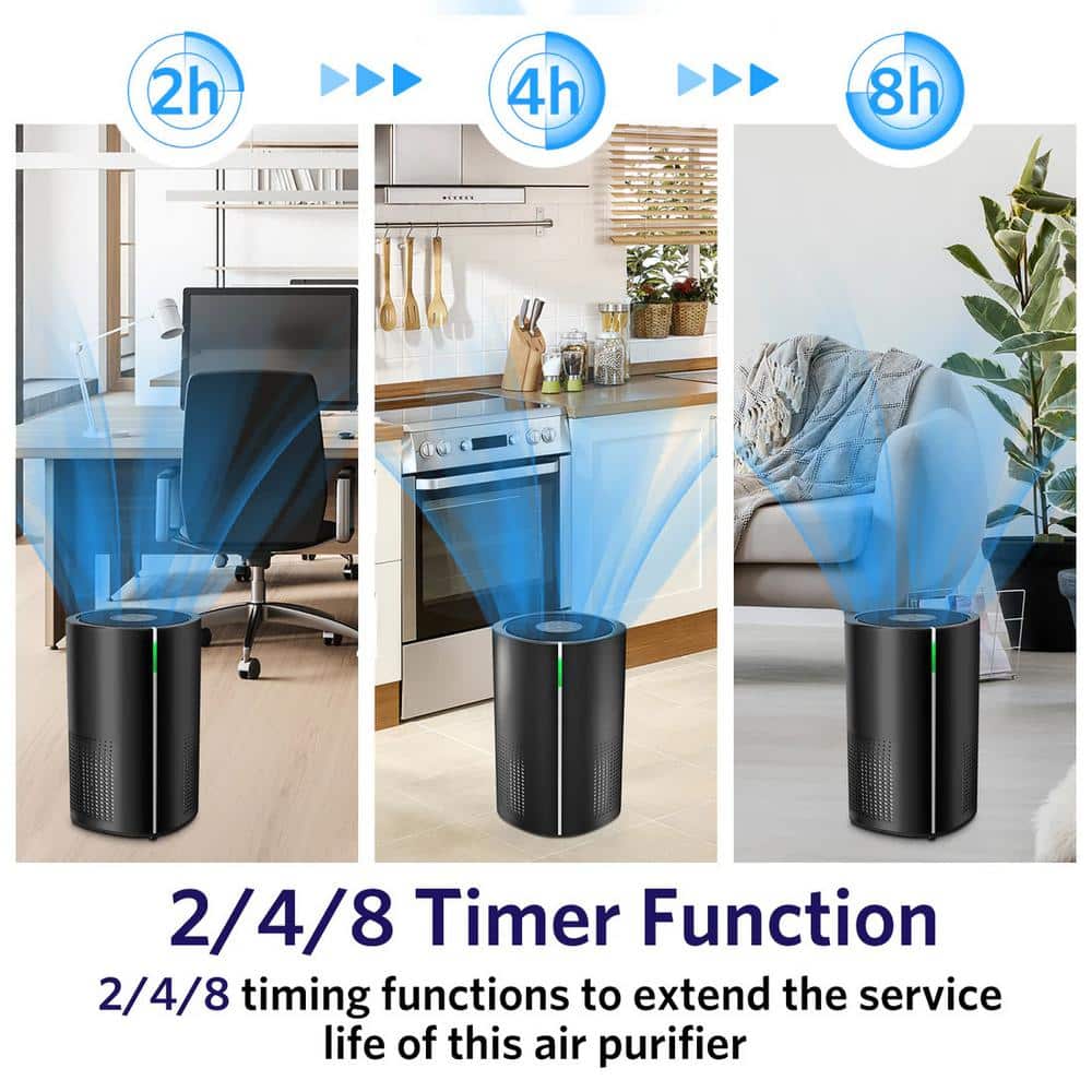 Black Console HEPA Air Purifier with Touch Control