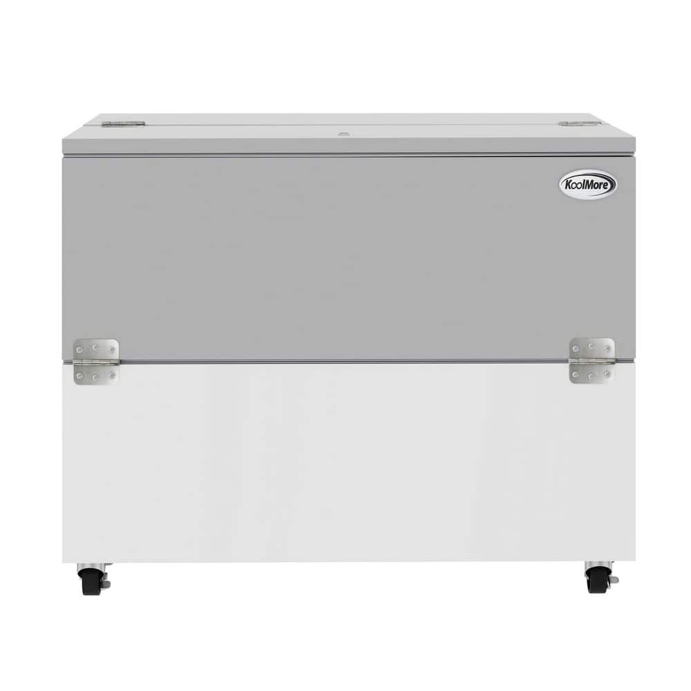 49 in. Commercial Milk Cooler for School and Cafeteria, 12 Crate Capacity with Heavy Duty Casters in Stainless Steel