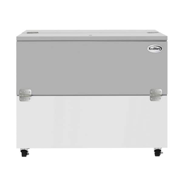 Koolmore 49 in. Commercial Milk Cooler for School and Cafeteria, 12 Crate Capacity with Heavy Duty Casters in Stainless Steel