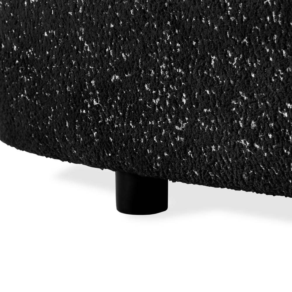 Julia 85 in. Black Boucle Fabric Modern Curved Sofa