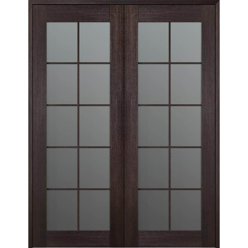 Vona 10 Lite 64 in. x 96 in. Both Active Frosted Glass Veralinga Oak Wood Composite Double Prehung French Door price history on PriceWatchPro