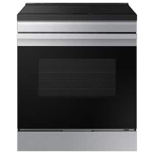 Bespoke 30 in. 6.3 cu. ft. 4 Element Smart Slide-In Induction Range with Air Fry in Stainless Steel