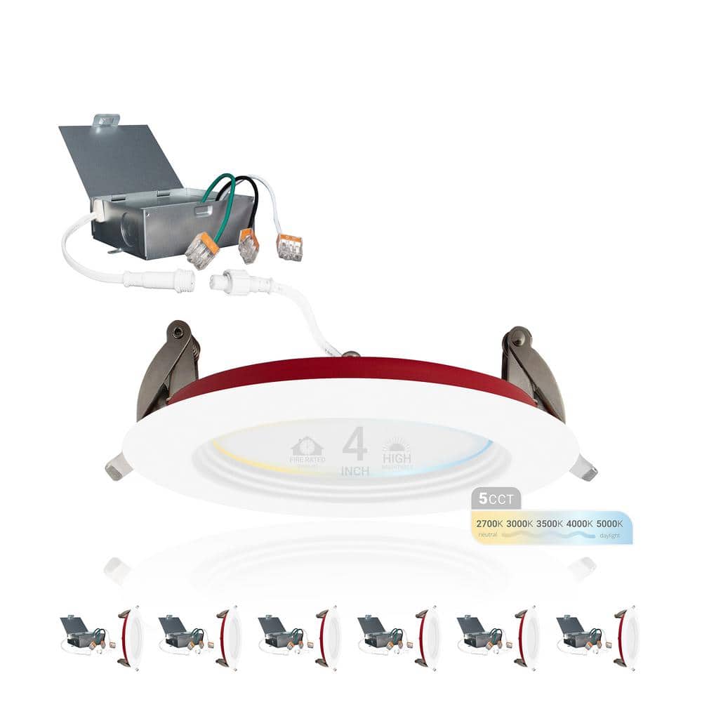 4 Inch White Aluminum LED Recessed Light with Baffle Trim
