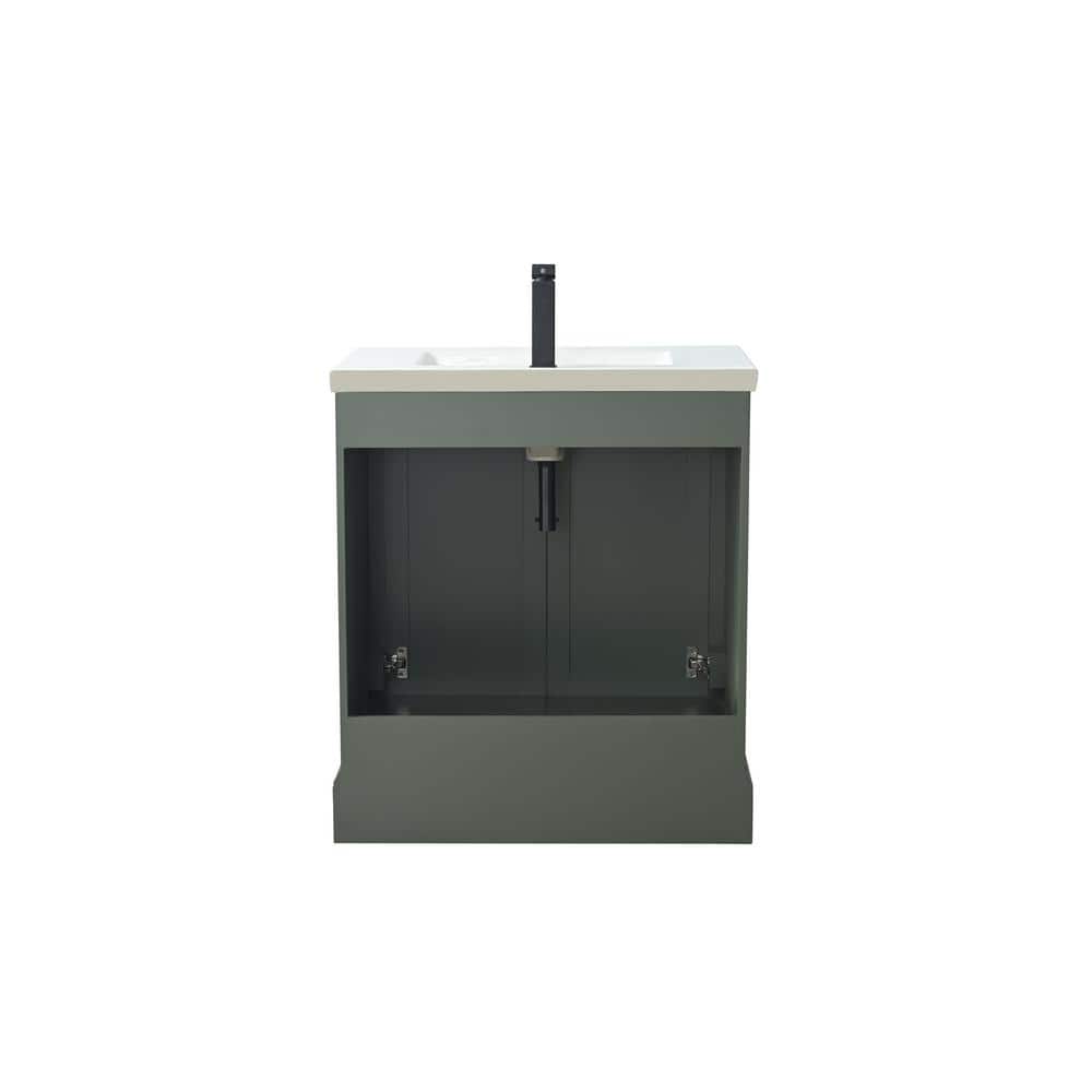 Vintage Green 30" Single Sink Bathroom Vanity with Ceramic Top