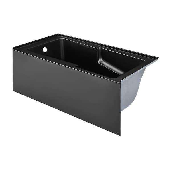 Swiss Madison Voltaire 60 in. Left Drain Rectangular Alcove Bathtub in Matte Black