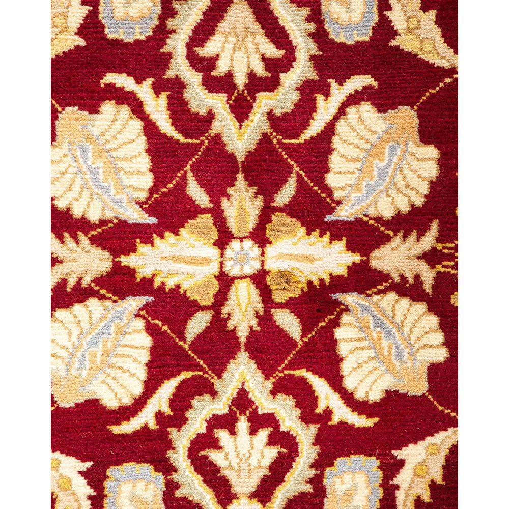 Hand-Knotted Red Wool Oriental Square Area Rug