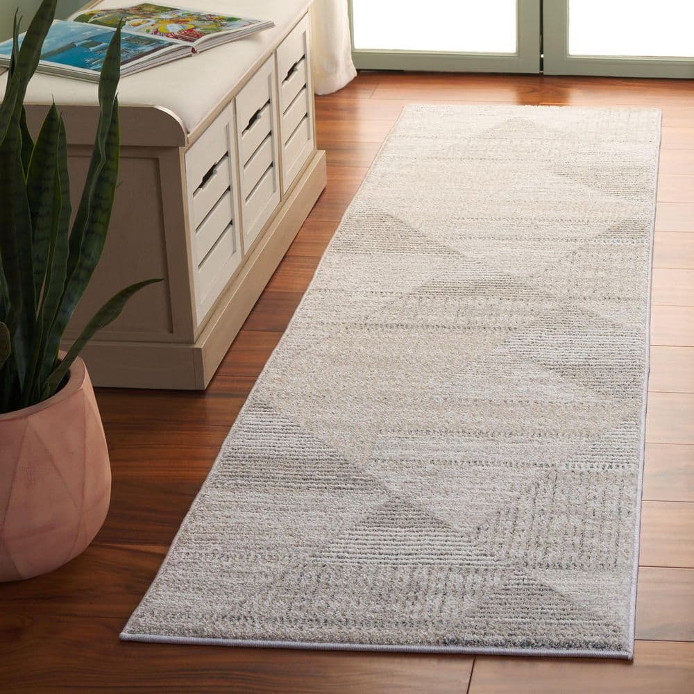 Northport 2 ft. x 8 ft. Ivory/Gray Gradient Geometric Runner Rug price history on PriceWatchPro