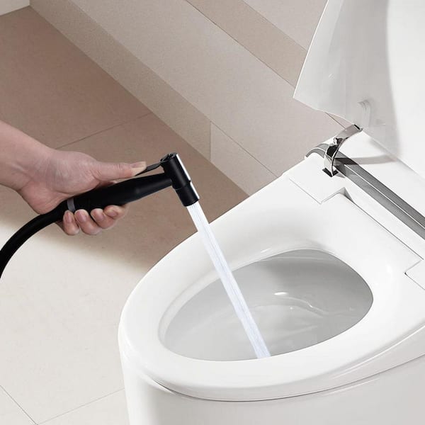 Bidet Sprayer Bidet Attachment with Sprayer Holder, T-valve and Flexible Hose Included in Matte Black