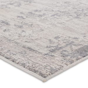 Fortier Silver/Slate 4 ft. X 6 ft. Floral Area Rug