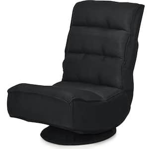 Black Gaming Chair Folding Lazy Sofa with 5-Position 360 Degree Swivel (32.5" H x 23" W x 29.5" D)