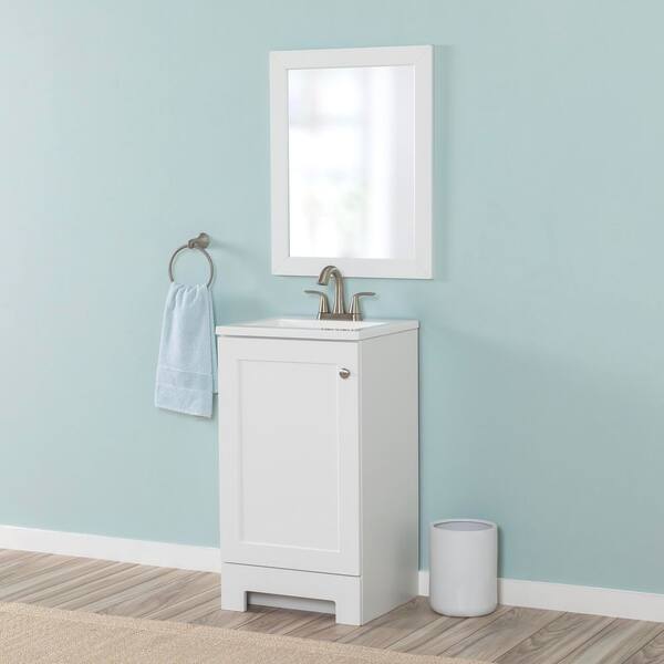 LeSommet様ホワイト Glacier Bay 19 in. Single Sink White Bath Vanity with White