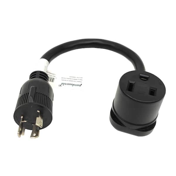 parkworld 1.5 ft. 10/3 STW 3-Wire NEMA L6-30P Plug to Welder 6-50R Receptacle Adapter Cord