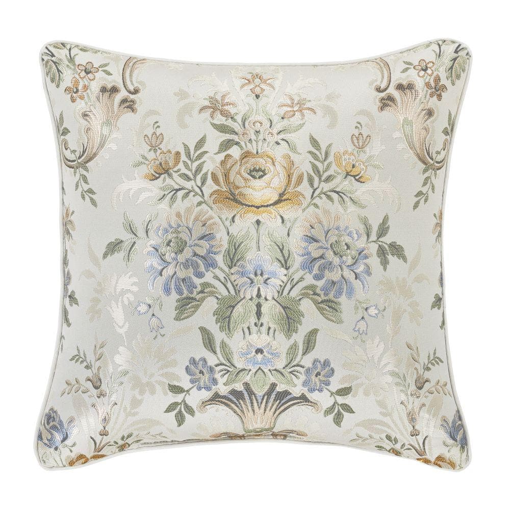 Jillian Teal Polyester Square Decorative Throw Pillow 18 x 18 in.