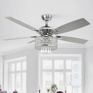 52 in. Indoor/Outdoor Chrome Ceiling Fan with Light Kit and Reversible Motor