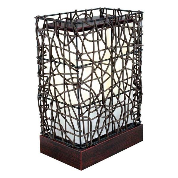 EGLO Shuko 14 in. 1-Light Outdoor Antique Brown Table Lamp