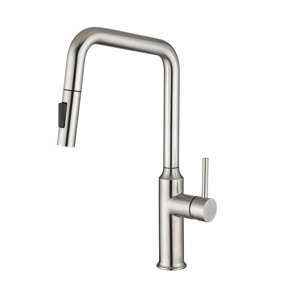 High-arc Spout Single Handle Pull Down Sprayer Kitchen Faucet with Advanced Spray in Brushed Nickel price history on PriceWatchPro