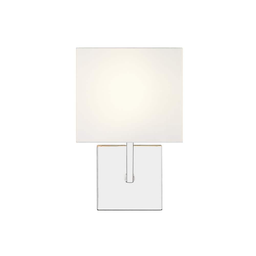 Polished Nickel 11.25" Dimmable Wall Sconce with White Shade
