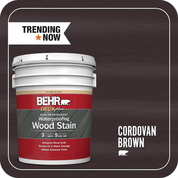 5 gal. #ST-104 Cordovan Brown Semi-Transparent Waterproofing Exterior Wood Stain
