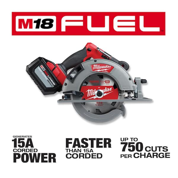 New) Milwaukee M18 FUEL 18-Volt Lithium-Ion Brushless Cordless 7-1/4 in.  Circular Saw Kit with One 6.0Ah Battery, Charger, Case - Discount Depot