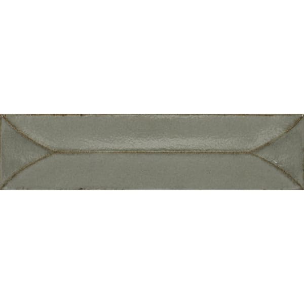 Marazzi Terramater Lichen 3-1/2 in. x 15 in. Glossy Porcelain Wavy
