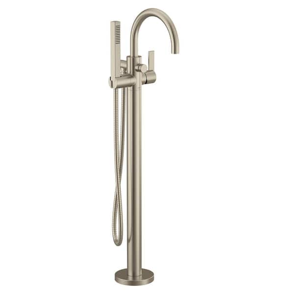 Cia 2 Handle Freestanding Claw Foot Tub Faucet with Hand Shower in Brushed Nickel