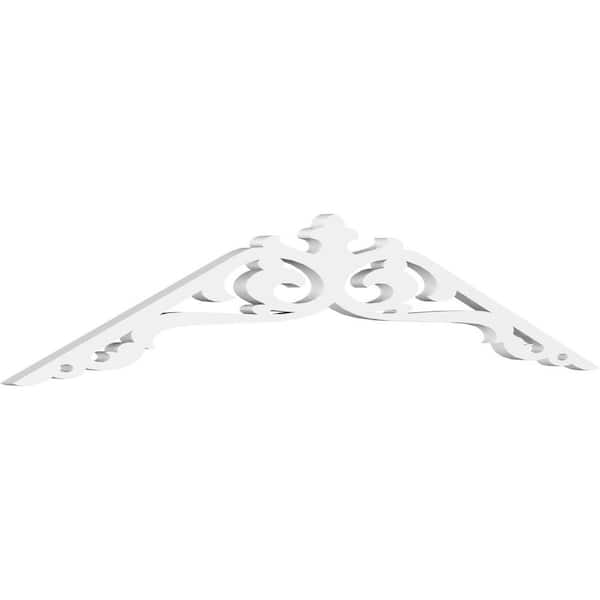 Ekena Millwork 1 in. x 48 in. x 10 in. (5/12) Pitch Amber Gable Pediment Architectural Grade PVC Moulding