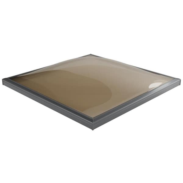20-1/2 in. x 20-1/2 in. Fixed Curb Mount Bronze Over Clear Polycarbonate Double Dome Skylight
