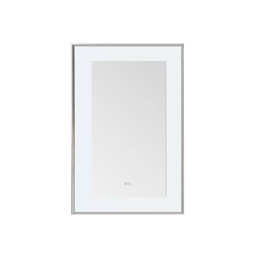 Lexington 24 in. W x 36 in. H Rectangular Framed Wall Mount Bathroom Vanity Mirror in Chrome, LED Lighted, Defogger price history on PriceWatchPro