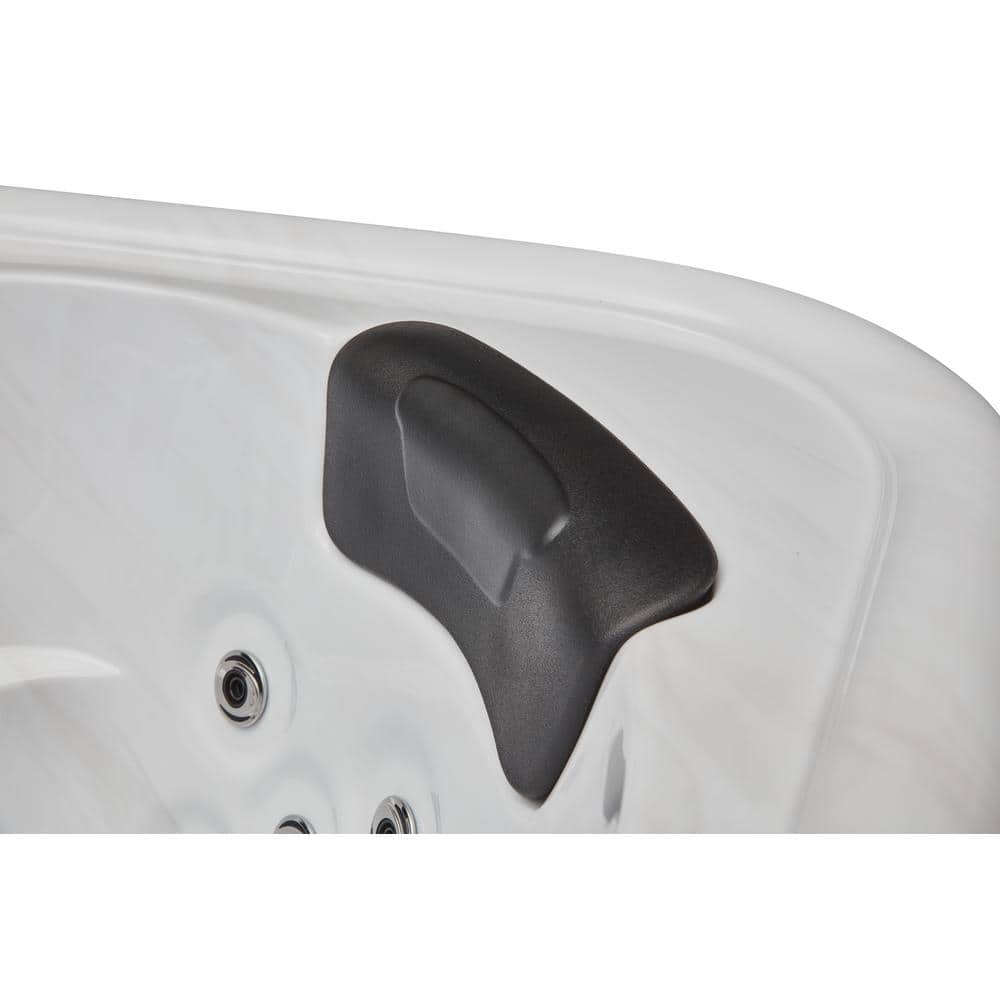 Gray Acrylic 6-Person Square Hot Tub with Ozonator