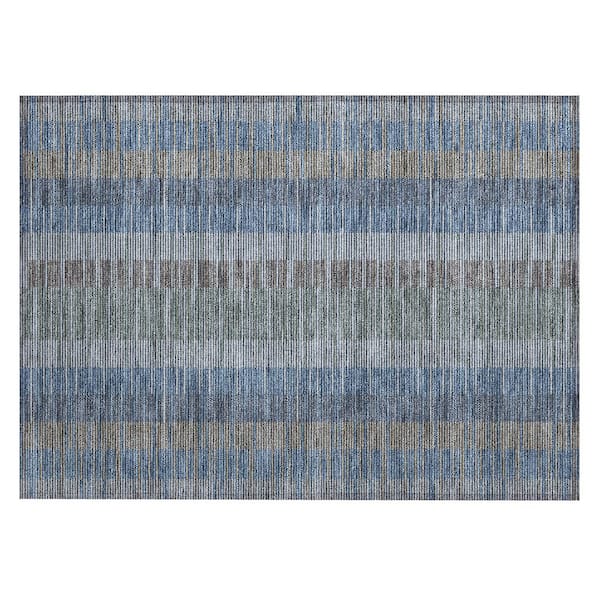 Chantille Machine Washable Indoor/Outdoor Abstract ACN2821 Navy 3 ft. x 4 ft. Area Rug