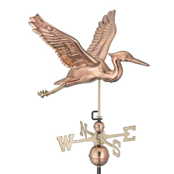 Good Directions Blue Heron Weathervane - Pure Copper