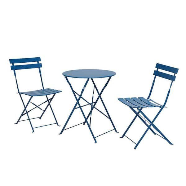 ANGELES HOME 3-Piece Steel Outdoor Bistro Set