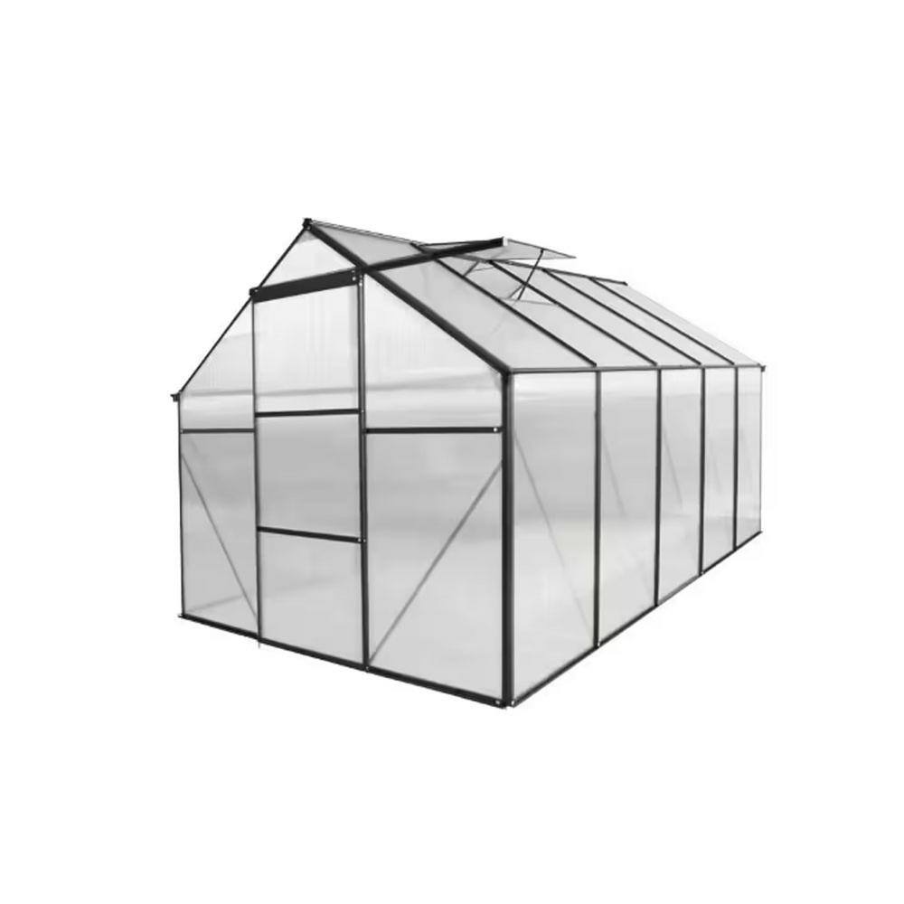 6 ft. x 10 ft. Aluminum Outdoor Heavy Duty Walk-in Greenhouse for 4-Seasons Backyard, Garden, Black price history on PriceWatchPro
