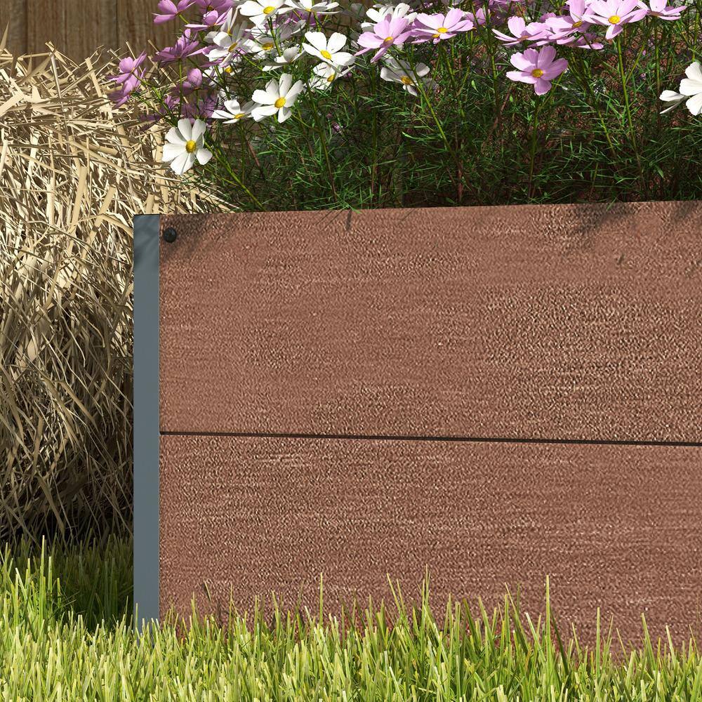 Light Brown Metal Trellis Raised Garden Bed Planter