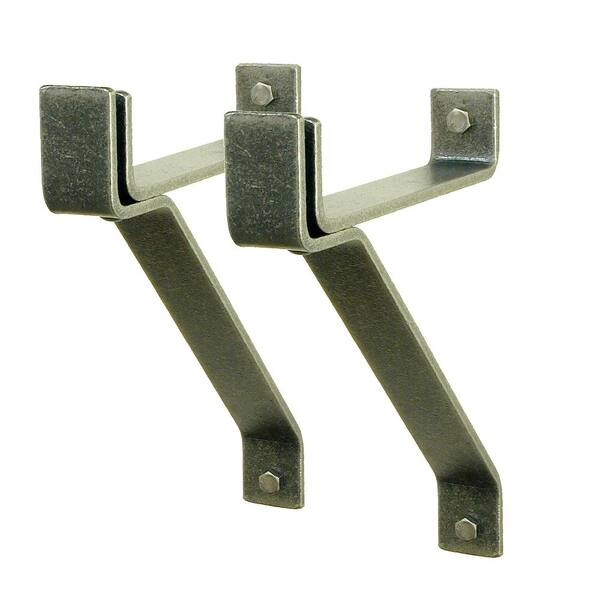 Enclume Handcrafted in. Wall Brackets For Roll End Bar (Set of 2)  Hammered Steel WB8 HS SET The Home Depot