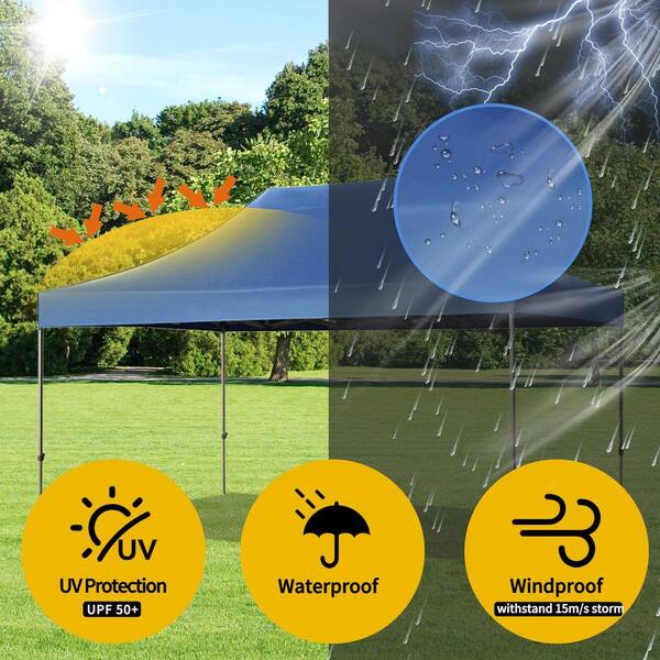 10 ft. x 15 ft. Blue Instant Pop Up Gazebo Canopy Tent