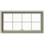 48 in. x 24 in. W-2500 Series Desert Sand Painted Clad Wood Awning Window w/ Natural Interior and Screen