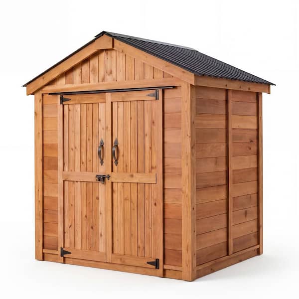 6 ft. W x 4 ft. D Cedar Wood Shed Space Master with Double Doors (24 sq. ft.)