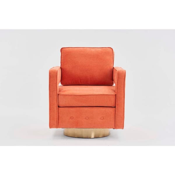 wetiny Orange 360 Degree Swivel Barrel Chair