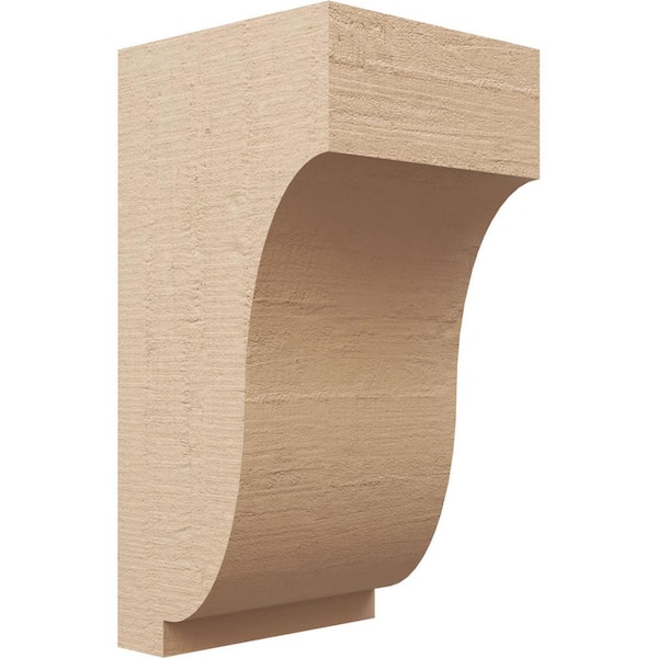 Ekena Millwork 10 in. x 10 in. x 20 in. Series 2 Wide Van Buren Rough Cedar Woodgrain Timberthane Polyurethane Corbel, Primed Tan