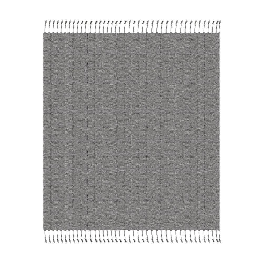 Heather Madiera Luxurious Cotton Throw, 60" x 50", Light Gray