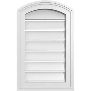 14 in. x 20 in. Arch Top Surface Mount PVC Gable Vent: Decorative with Brickmould Frame