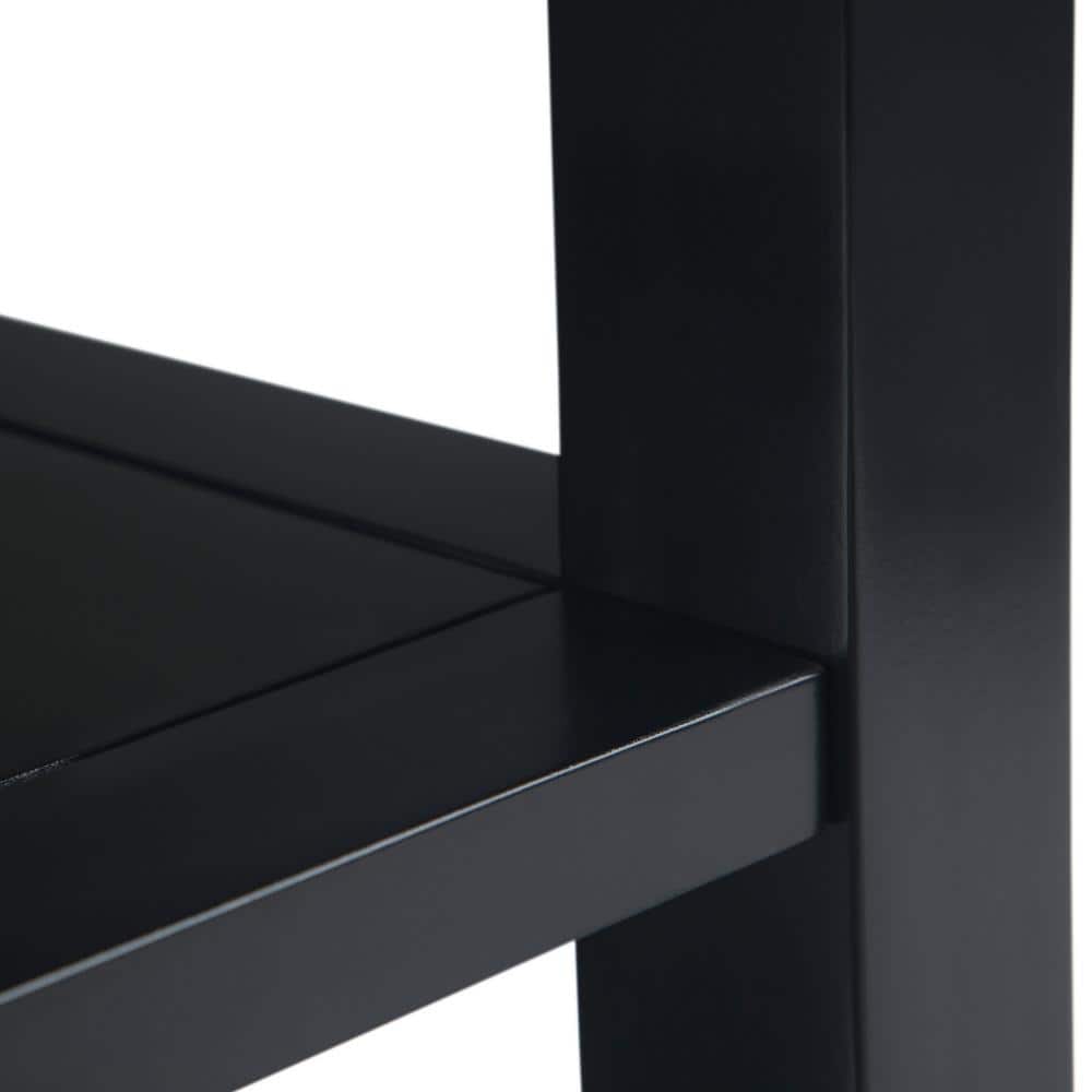 Acadian Solid Wood 14" Black Rectangular Narrow Side Table