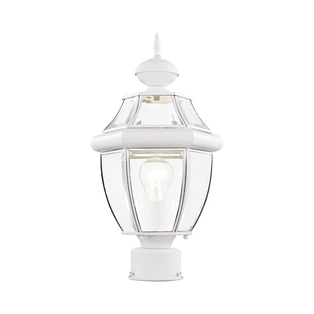 Aston 16.5 in. 1-Light White Cast Brass Hardwired Outdoor Rust Resistant Post Light with No Bulbs Included price history on PriceWatchPro
