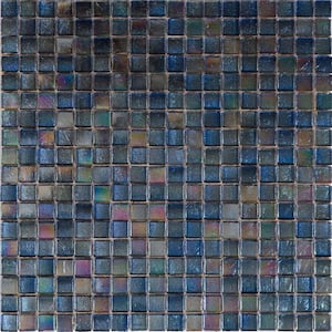 Skosh Glossy Slate Gray 11.6 in. x 11.6 in. Glass Mosaic Wall and Floor Tile (18.69 sq. ft./case) (20-pack)