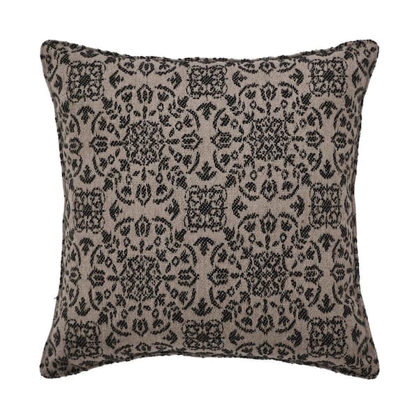 Custom House Natural Primitive Black Country Jacquard 9 in. x 9 in. Throw Pillow
