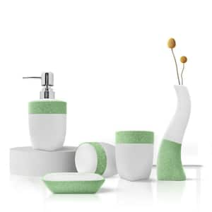 Premium Pastel Green Bathroom Accessories Set, Green, Boho Decor. Accesorios Para Baños. New Apartment Essentials. Green Toothbrush Holder and Soap