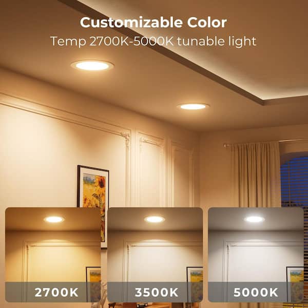 DeerTalk 4 in. Adjustable 5CCT Canless lC Rated Dimmable Indoor