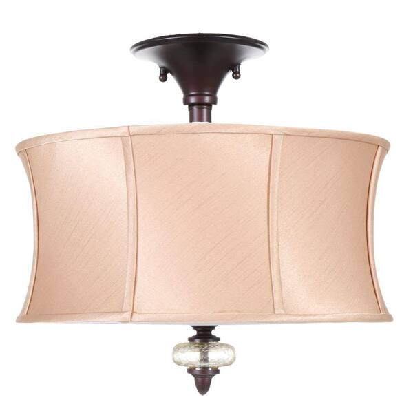 World Imports Chambord Collection 3-Light Weathered Copper Ceiling Semi-Flush Mount Light Fixture