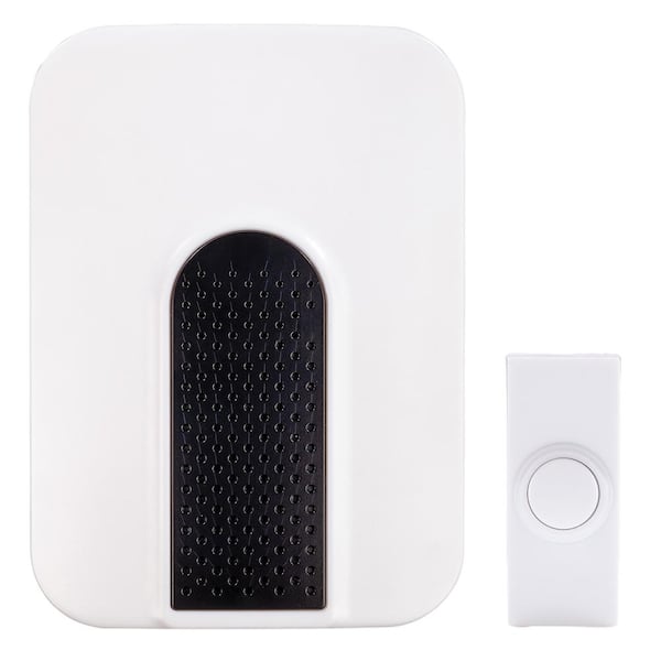 Hampton Bay Wireless Battery Operated Doorbell Kit with Wireless Push Button, White